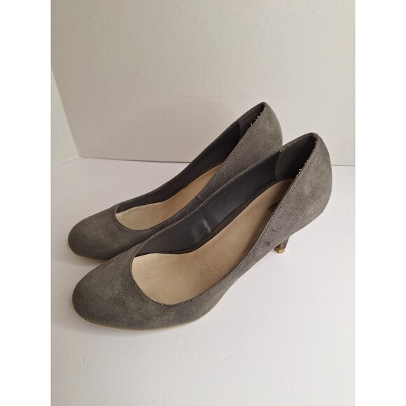 Olsenboye Round Toe Gray Pumps Heels Sz 9M Office Siren Career Mob Wife Work Y2K - Picture 4 of 10